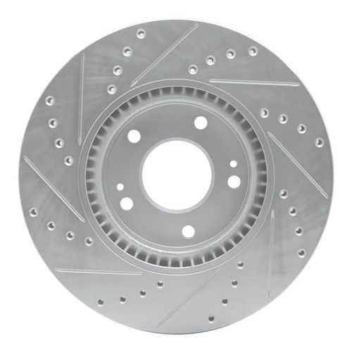 R1 12-16 Kia SportAGE (USA/Canada) Front Right Drilled & Slotted Silver Brake Rotor