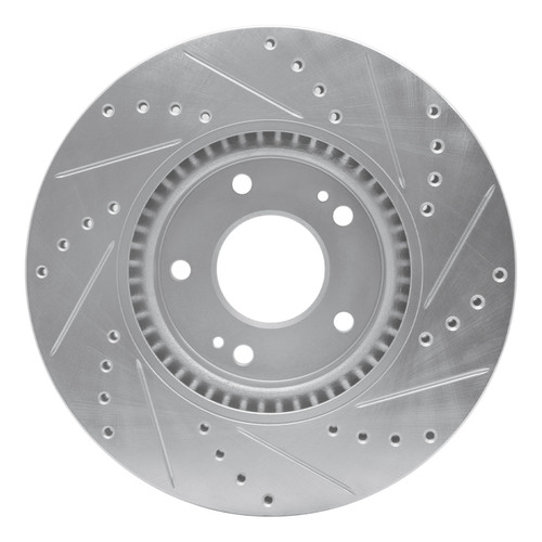 R1 12-16 Kia SportAGE (USA/Canada) Front Left Drilled & Slotted Silver Brake Rotor