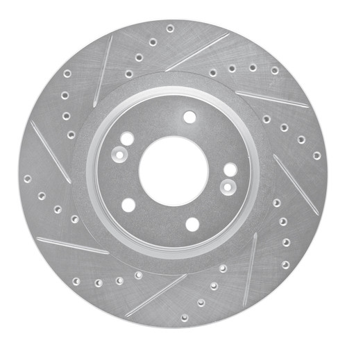 R1 15-21 Kia SEDONA Front Left Drilled & Slotted Silver Brake Rotor