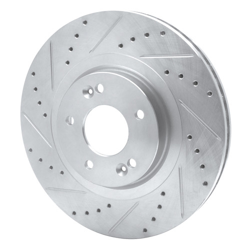 R1 15-20 Kia SORENTO Front Left Drilled & Slotted Silver Brake Rotor