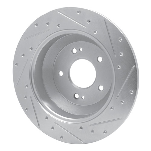 R1 15-20 Kia SORENTO Rear Left Drilled & Slotted Silver Brake Rotor