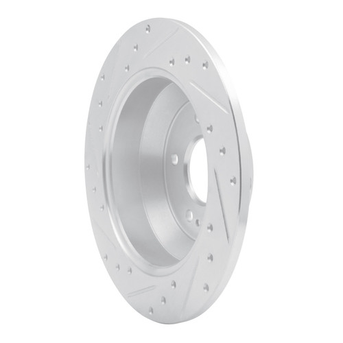 R1 15-20 Kia SORENTO Rear Right Drilled & Slotted Silver Brake Rotor