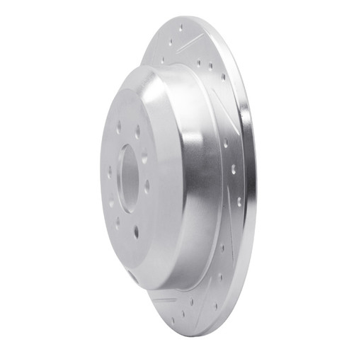 R1 09-10 Kia BORREGO Rear Left Drilled & Slotted Silver Brake Rotor