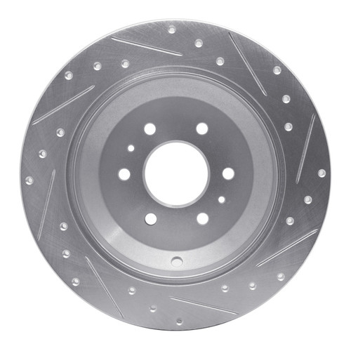 R1 09-10 Kia BORREGO Rear Left Drilled & Slotted Silver Brake Rotor