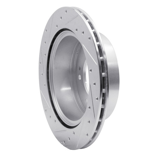 R1 07-09 Kia SORENTO Rear Right Drilled & Slotted Silver Brake Rotor