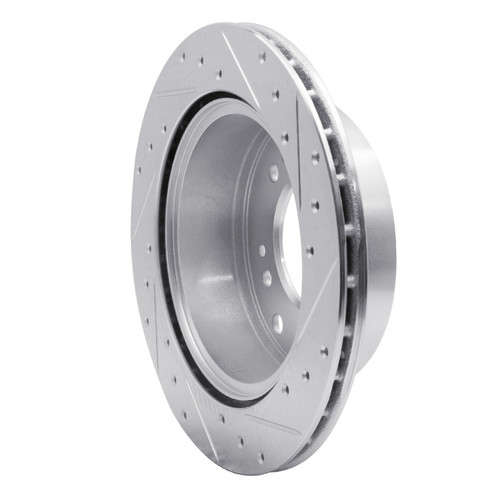 R1 07-09 Kia SORENTO Rear Left Drilled & Slotted Silver Brake Rotor