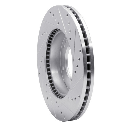 R1 07-09 Kia SORENTO Front Left Drilled & Slotted Silver Brake Rotor