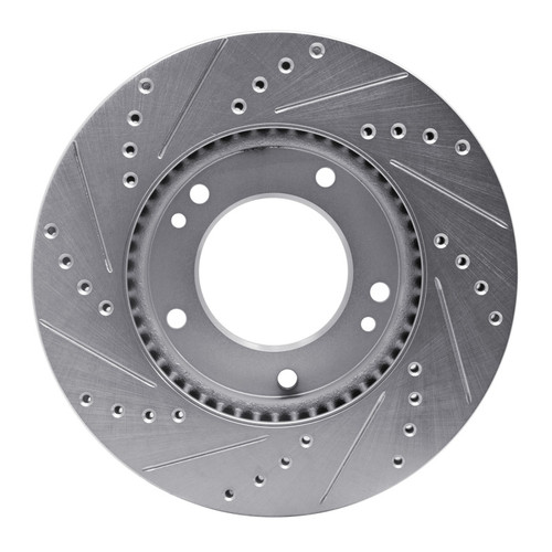 R1 07-09 Kia SORENTO Front Right Drilled & Slotted Silver Brake Rotor