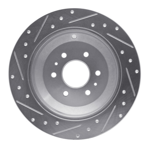 R1 09-10 Kia BORREGO Rear Right Drilled & Slotted Silver Brake Rotor