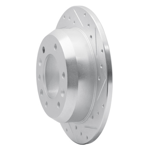 R1 06-14 Hyundai Entourage Rear Right Drilled & Slotted Silver Brake Rotor