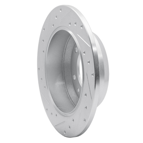 R1 06-14 Hyundai Entourage Rear Right Drilled & Slotted Silver Brake Rotor