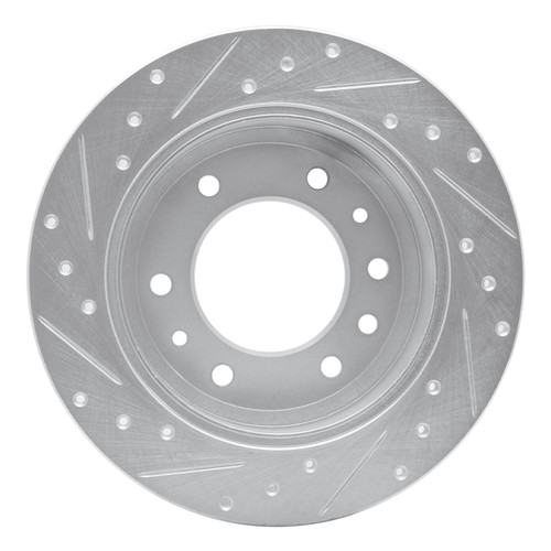 R1 06-14 Hyundai Entourage Rear Right Drilled & Slotted Silver Brake Rotor