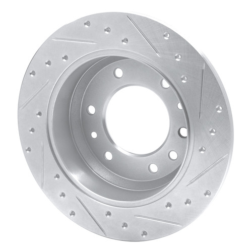 R1 06-14 Hyundai Entourage Rear Left Drilled & Slotted Silver Brake Rotor