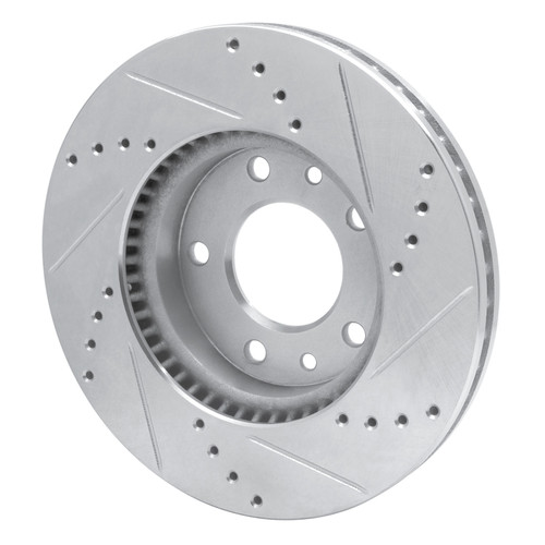 R1 03-05 Kia SEDONA Front Left Drilled & Slotted Silver Brake Rotor