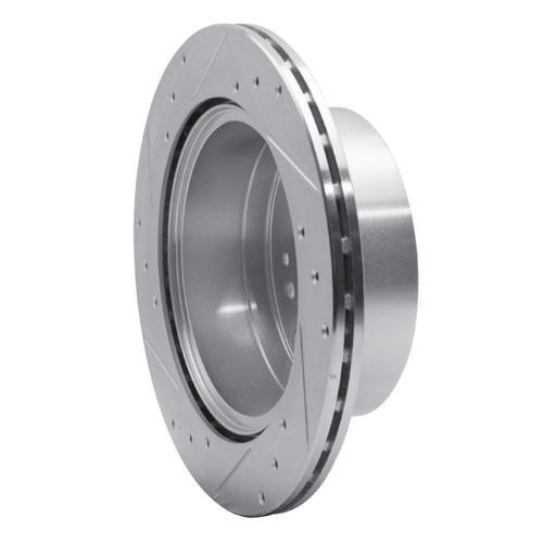 R1 03-06 Kia SORENTO Rear Right Drilled & Slotted Silver Brake Rotor