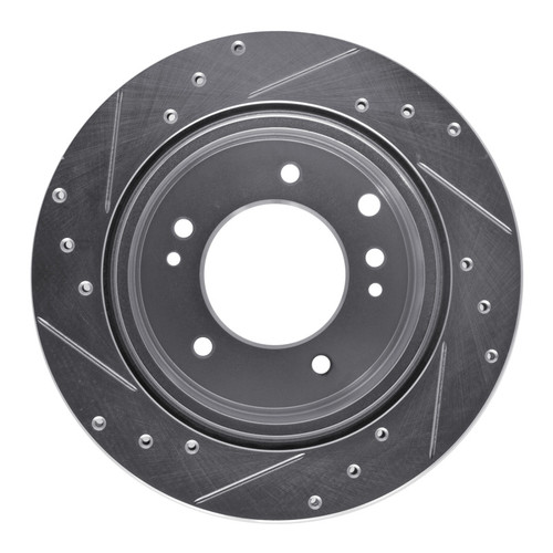 R1 03-06 Kia SORENTO Rear Right Drilled & Slotted Silver Brake Rotor