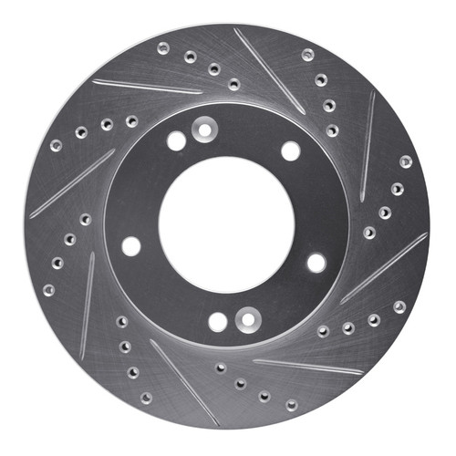 R1 03-06 Kia SORENTO Front Right Drilled & Slotted Silver Brake Rotor