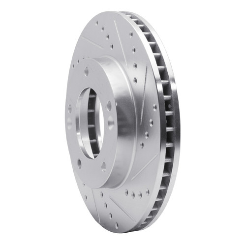 R1 03-06 Kia SORENTO Front Right Drilled & Slotted Silver Brake Rotor