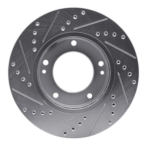 R1 03-06 Kia SORENTO Front Right Drilled & Slotted Silver Brake Rotor