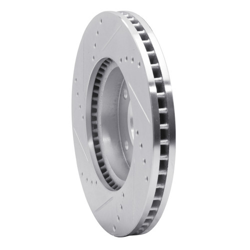 R1 03-05 Kia SEDONA Front Right Drilled & Slotted Silver Brake Rotor