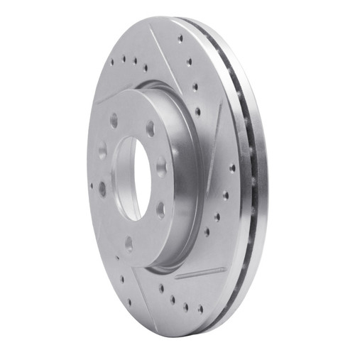 R1 02-02 Kia SEDONA Front Right Drilled & Slotted Silver Brake Rotor