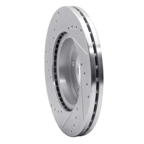 R1 02-02 Kia SEDONA Front Right Drilled & Slotted Silver Brake Rotor