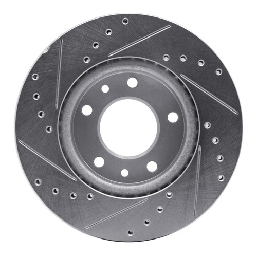 R1 02-02 Kia SEDONA Front Right Drilled & Slotted Silver Brake Rotor