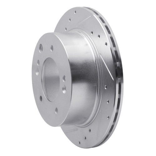 R1 03-06 Kia SORENTO Rear Left Drilled & Slotted Silver Brake Rotor