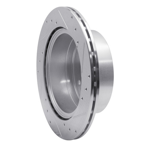 R1 03-06 Kia SORENTO Rear Left Drilled & Slotted Silver Brake Rotor