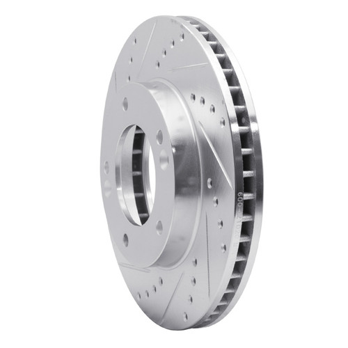 R1 03-06 Kia SORENTO Front Left Drilled & Slotted Silver Brake Rotor