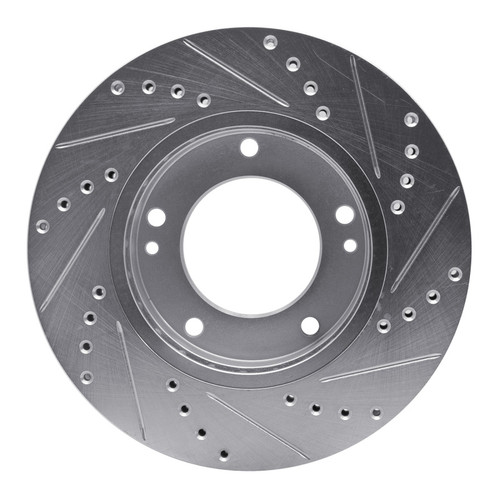 R1 03-06 Kia SORENTO Front Left Drilled & Slotted Silver Brake Rotor