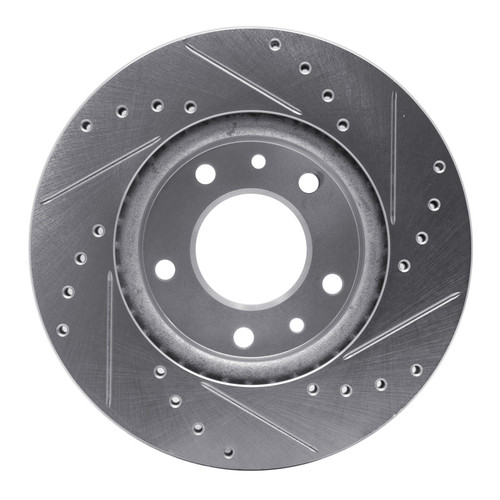 R1 02-02 Kia SEDONA Front Left Drilled & Slotted Silver Brake Rotor