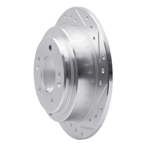 R1 04-06 Kia AMANTI Rear Right Drilled & Slotted Silver Brake Rotor