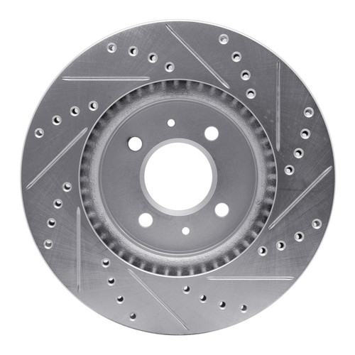 R1 12-23 Hyundai ACCENT Front Left Drilled & Slotted Silver Brake Rotor