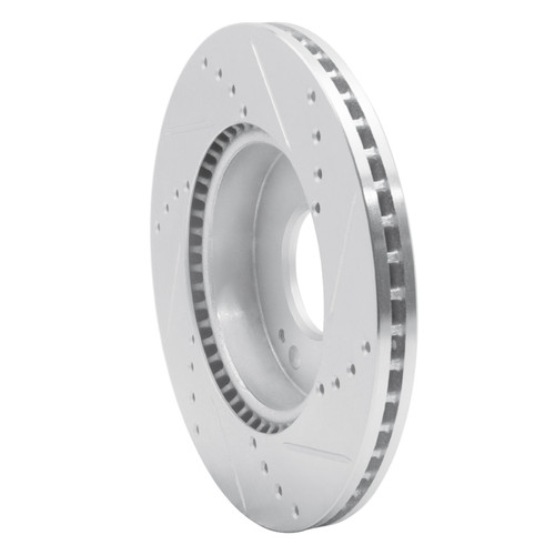 R1 10-11 Kia SOUL Front Left Drilled & Slotted Silver Brake Rotor