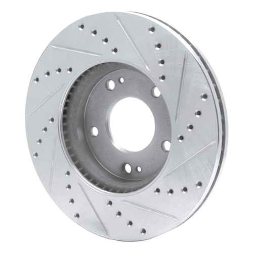 R1 07-10 Kia Rondo (Canada) Front Left Drilled & Slotted Silver Brake Rotor