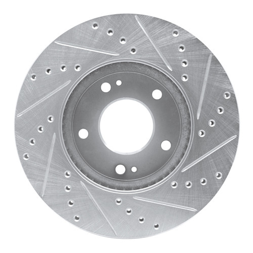 R1 07-10 Kia Rondo (Canada) Front Left Drilled & Slotted Silver Brake Rotor
