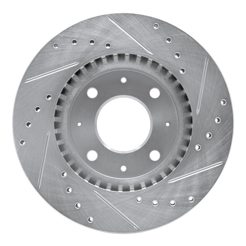 R1 04-09 Kia SPECTRA5 Front Left Drilled & Slotted Silver Brake Rotor