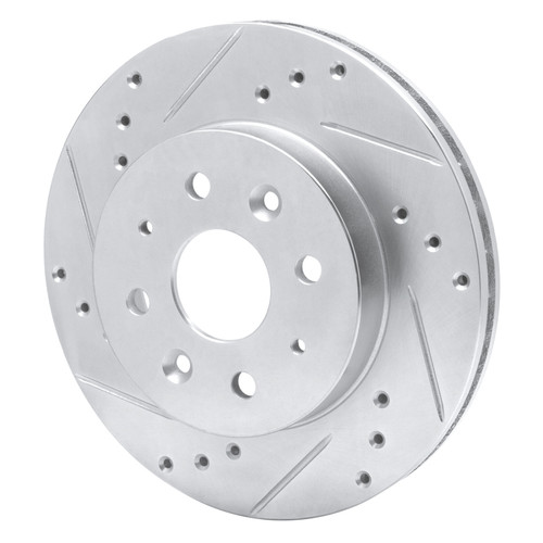 R1 03-05 Kia Rio Front Left Drilled & Slotted Silver Brake Rotor