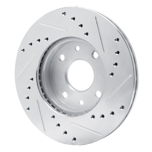 R1 94-00 Kia SPECTRA Front Left Drilled & Slotted Silver Brake Rotor