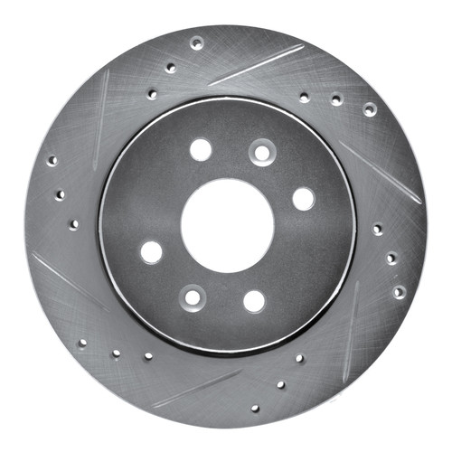 R1 01-03 Kia SEPHIA Front Left Drilled & Slotted Silver Brake Rotor