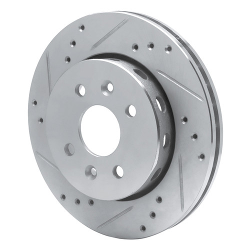 R1 01-03 Kia SEPHIA Front Left Drilled & Slotted Silver Brake Rotor
