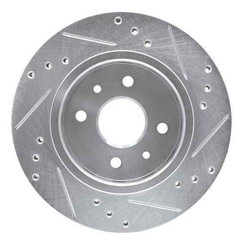 R1 01-03 Kia SEPHIA Front Left Drilled & Slotted Silver Brake Rotor