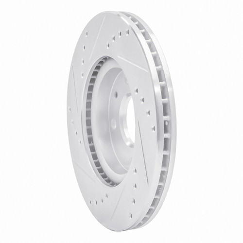 R1 95-97 Kia SEPHIA Rear Right Drilled & Slotted Silver Brake Rotor