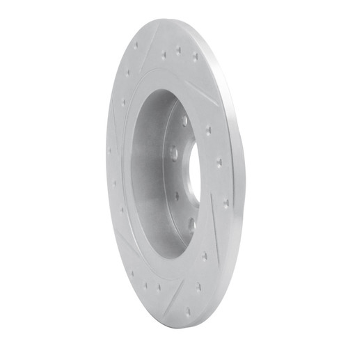 R1 98-03 Kia SEPHIA Rear Right Drilled & Slotted Silver Brake Rotor