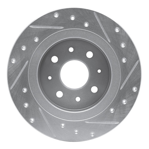 R1 98-03 Kia SEPHIA Rear Left Drilled & Slotted Silver Brake Rotor