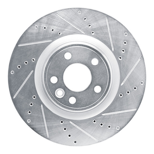 R1 20-20 Jaguar F-Pace Front Right Drilled & Slotted Silver Brake Rotor