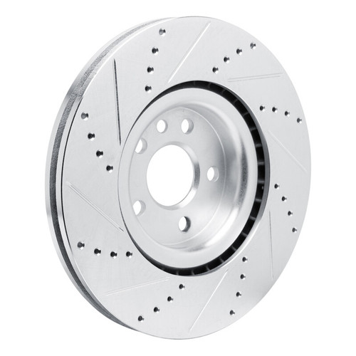R1 20-20 Jaguar F-Pace Front Right Drilled & Slotted Silver Brake Rotor