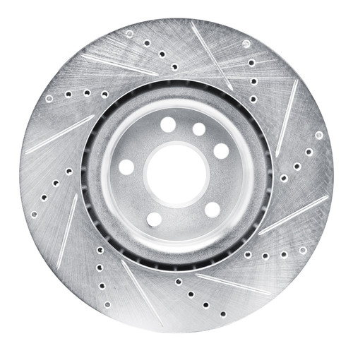 R1 20-20 Jaguar F-Pace Front Left Drilled & Slotted Silver Brake Rotor