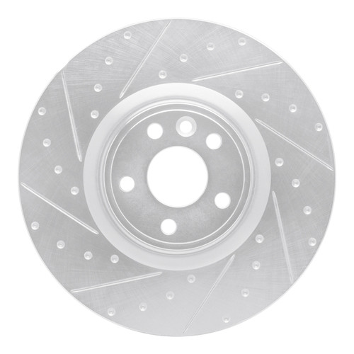 R1 18-20 Jaguar E-Pace Front Left Drilled & Slotted Silver Brake Rotor